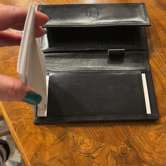 CAMELI Collection women’s genuine leather black checkbook credit card wallet vtg - Picture 9 of 14